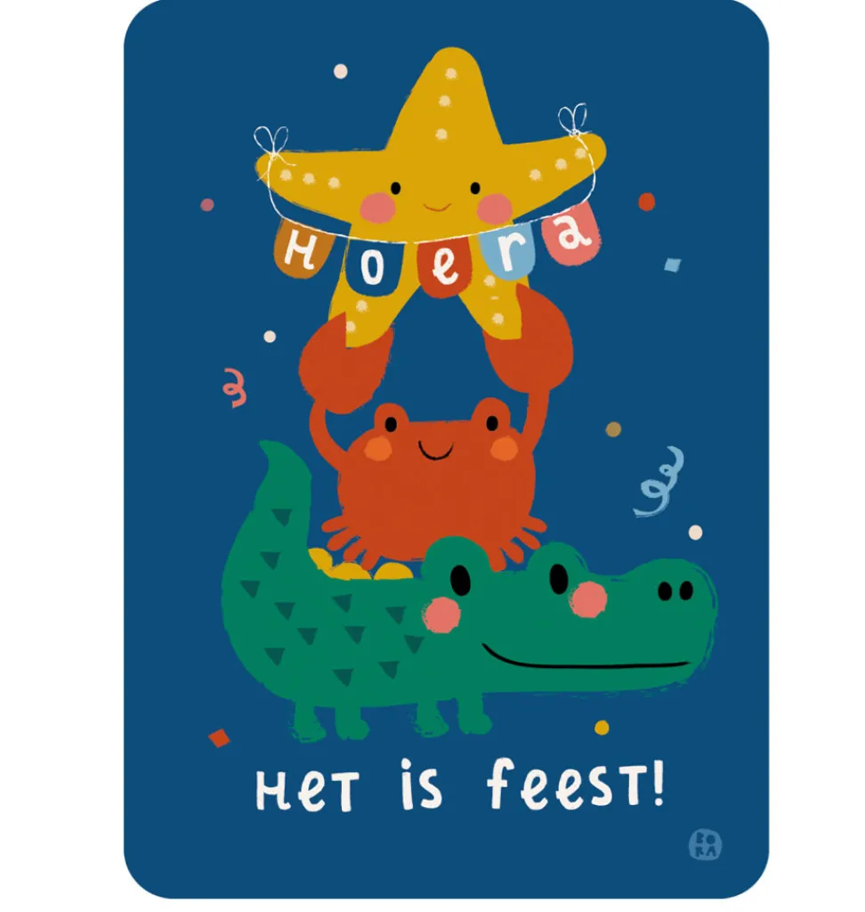 By-Bora -Karte Hurra, es ist eine Party- Kuscheltiere < 15 Euro