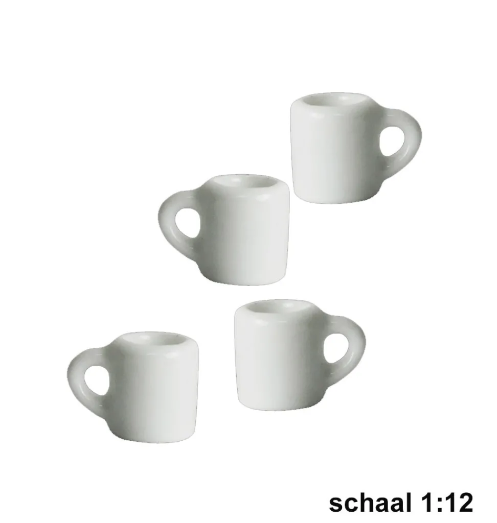 Het muizenhuis Das Mäusehaus / vier Tassen / Maßstab 1:12- Puppenhaus Und Mäusehaus|Essen / Food