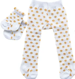 Heless Strumpfhosen und Socken weiß mit goldenen Punkten. Geeignet für den Gord- Gordi Puppenkleidung|Weihnachten