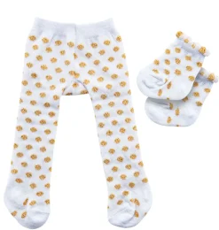 Heless Strumpfhosen und Socken weiß mit goldenen Punkten. Geeignet für den Gord- Gordi Puppenkleidung|Weihnachten