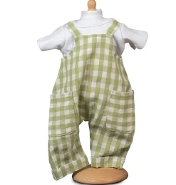 Mamamemo doll clothes & accessories Karierte Latzhose mit weißem T-Shirt von Mamamemo- Gordi Puppenkleidung|Paola Reina Gordi Babypuppen