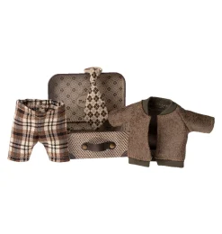 Maileg Bekleidungsset Opa Maus mit Koffer- Puppenhaus Und Mäusehaus|Maileg Vater Und Mutter Maus / Opa Und Oma Maus