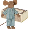 Maileg Big Brother Maus mit Pyjama in Streichholzschachtel- Maileg Big Brother Mäuse, Kleidung Und Zubehör|Puppenhaus Und Mäusehaus