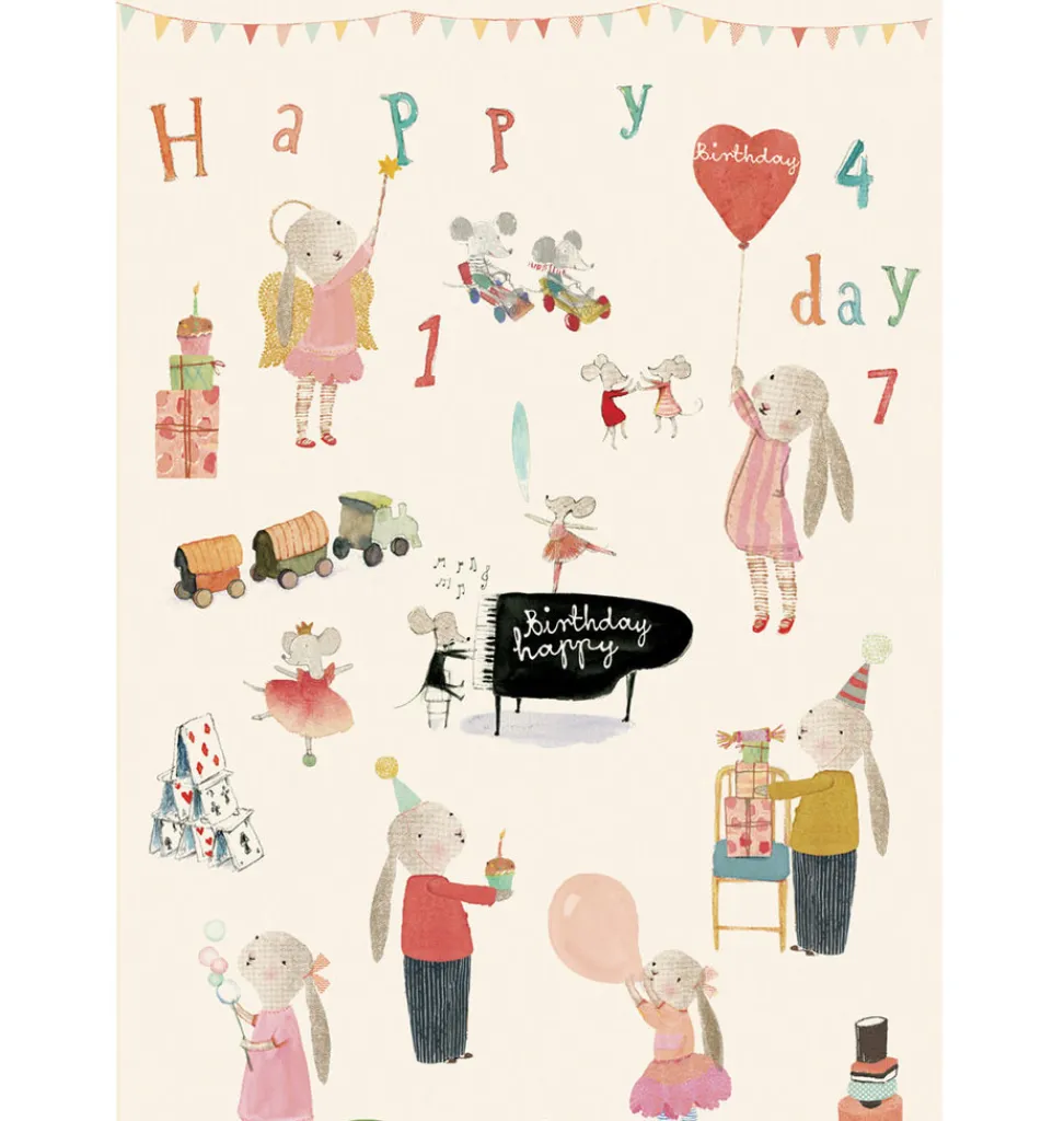 Maileg Geschenkpapier Happy Day- Kuscheltiere < 15 Euro