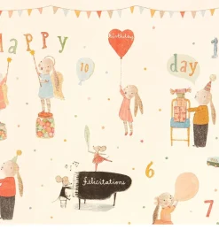 Maileg Geschenkpapier Happy Day- Kuscheltiere < 15 Euro