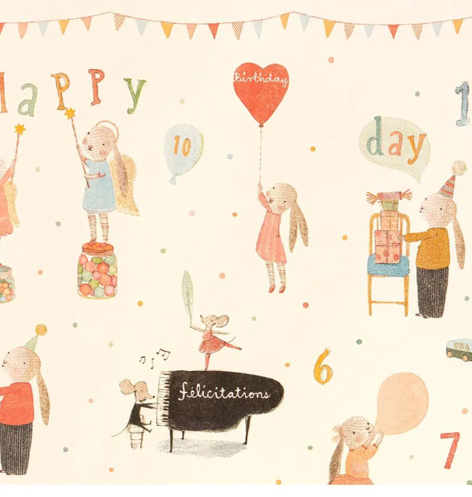 Maileg Geschenkpapier Happy Day- Kuscheltiere < 15 Euro