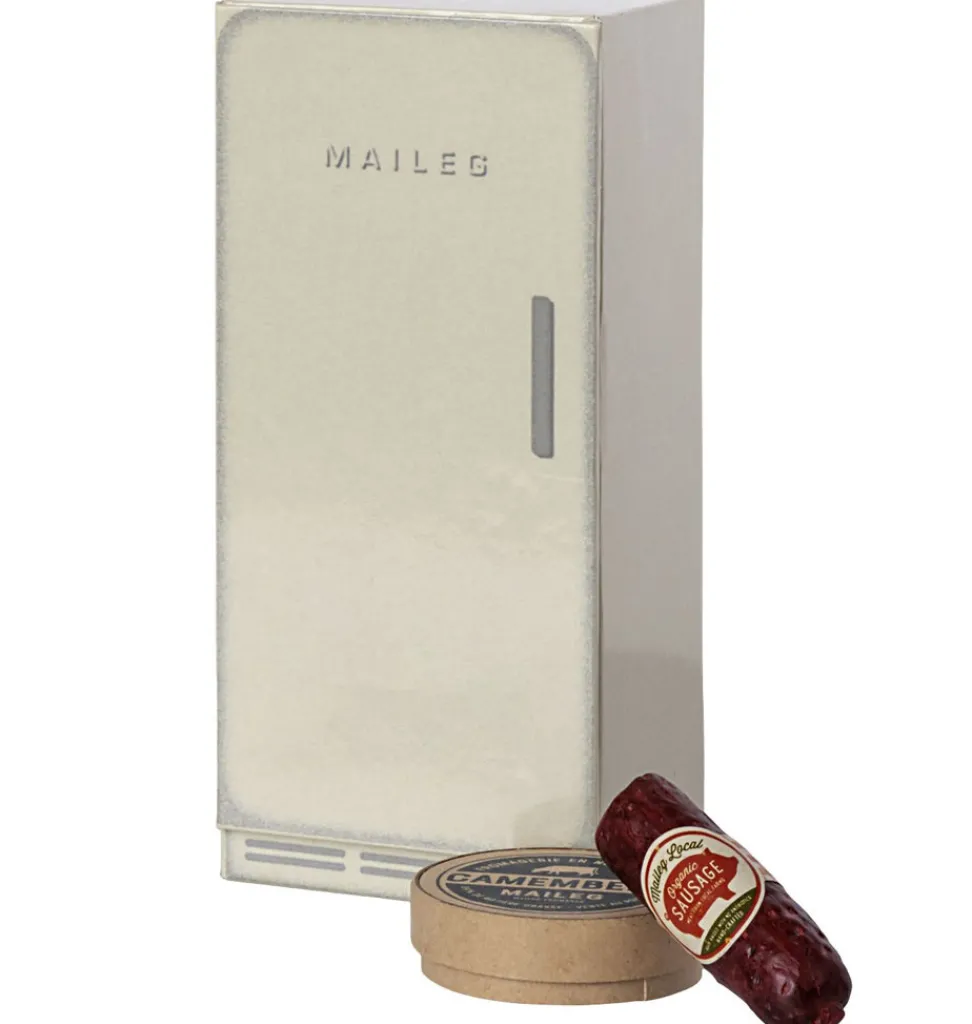 Maileg Kühlschrank für die Mäuse mit Wurst und Camembert- Puppenmöbel Und Zubehör|Puppenhaus Und Mäusehaus