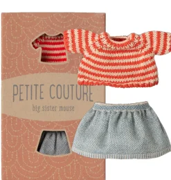 Maileg Kleidungsset Große Schwester Maus / Petite Couture / Rock und gestreifter Pullover- Kleidung Für Die Maileg-mäuse|Puppenhaus Und Mäusehaus