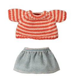 Maileg Kleidungsset Große Schwester Maus / Petite Couture / Rock und gestreifter Pullover- Kleidung Für Die Maileg-mäuse|Puppenhaus Und Mäusehaus