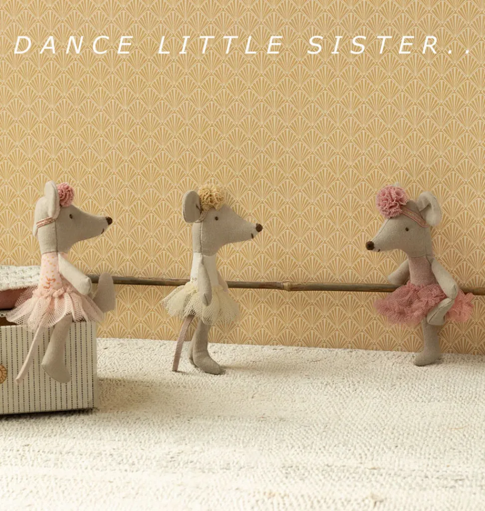 Maileg kleine Schwester Ballerina-Maus / gebrochenes Weiß- Puppenhaus Und Mäusehaus|Mädchen