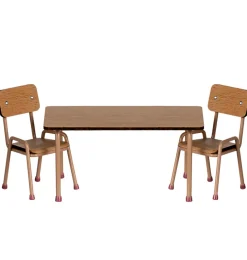 Maileg Set Tisch mit zwei Stühlen für die Mäuse / dunkles Pulver- Puppenmöbel Und Zubehör|Puppenhaus Und Mäusehaus