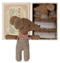 Maileg Sleepy Wakey Baby-Mäusemädchen in Streichholzschachtel- Puppenhaus Und Mäusehaus|Maileg Babymäuse Und Häschen.