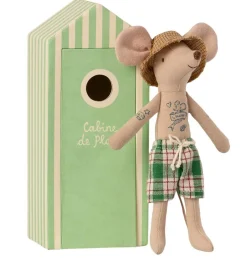 Maileg Strandmaus Papa in Cabin de Plage- Puppenhaus Und Mäusehaus|Maileg Vater Und Mutter Maus / Opa Und Oma Maus
