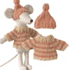 Maileg Strickpullover und Mütze für die Big Sister Maus- Kleidung Für Die Maileg-mäuse|Puppenhaus Und Mäusehaus