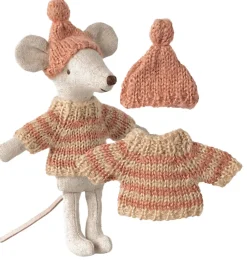Maileg Strickpullover und Mütze für die Big Sister Maus- Kleidung Für Die Maileg-mäuse|Puppenhaus Und Mäusehaus