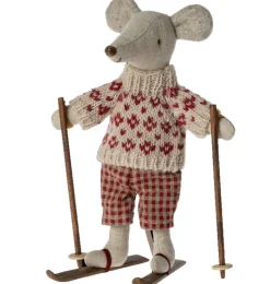 Maileg Wintermaus mit Skiset / Muttermaus- Puppenhaus Und Mäusehaus|Maileg Vater Und Mutter Maus / Opa Und Oma Maus