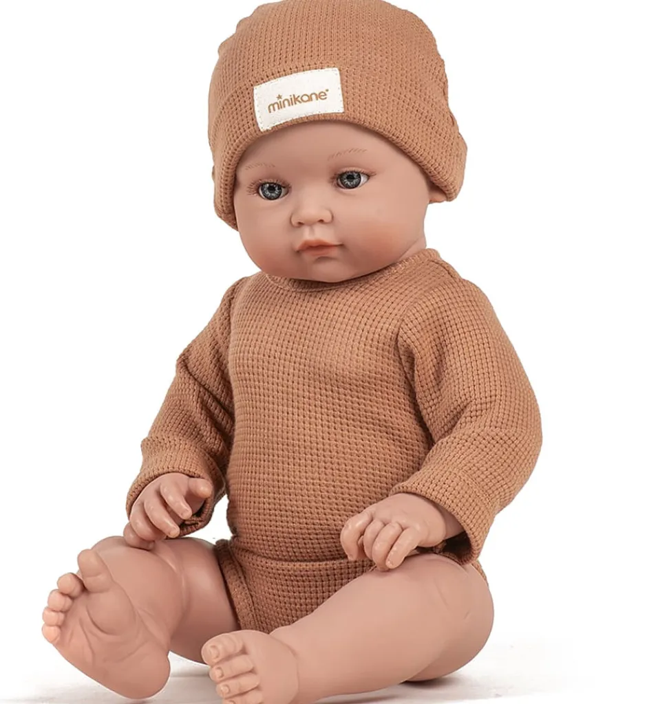 Minikane Bambinis – Ensemble mit langen Ärmeln, Andréa et bonnet und nid d'abeille pétale- Minikane Collection Les Bambinis.|Puppenunterwäsche