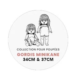 Minikane Maillot für Gordi-Puppen / Carreaux Noir- Gordi Puppenkleidung|Minikane Puppenkleidung Für Gordis, Gordi Debout, Amigas, Babys, Les Minis & Peque