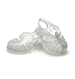 Minikane Plastiksandalen für Gordi-Puppen Silber mit Glitzer- Puppenmöbel Und Zubehör|Gordi Puppenkleidung