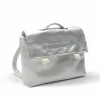 Minikane -Schultasche für die Gordi-Puppen / silbernes Kunstleder- Puppenmöbel Und Zubehör|Gordi Puppenkleidung