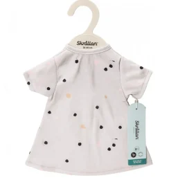 Skrållan isches graues Kleid mit Punkten für Puppen von 36 bis 40 cm- Gordi Puppenkleidung|Mädchen