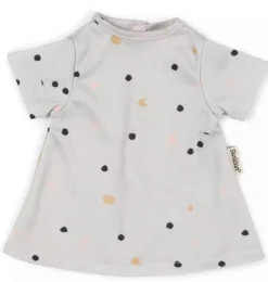 Skrållan isches graues Kleid mit Punkten für Puppen von 36 bis 40 cm- Gordi Puppenkleidung|Mädchen
